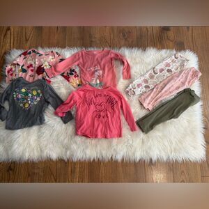 Girls' Floral and Heart Long Sleeve Tops and Leggings Set size 12-18months